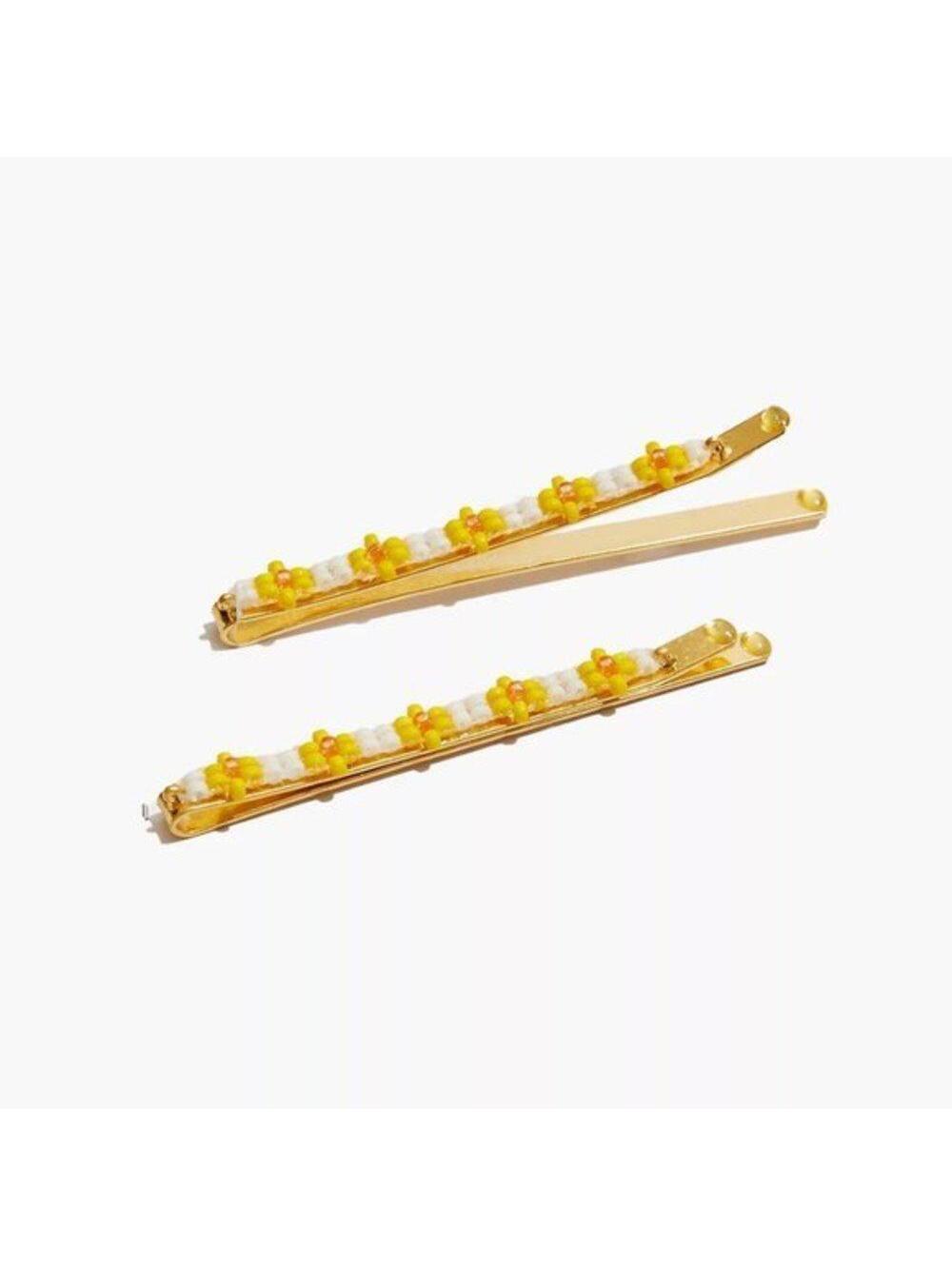 Madewell Daisy Beaded Hair Pins Set of 2